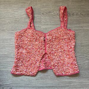 American Eagle Pink and Orange Smocked Cami